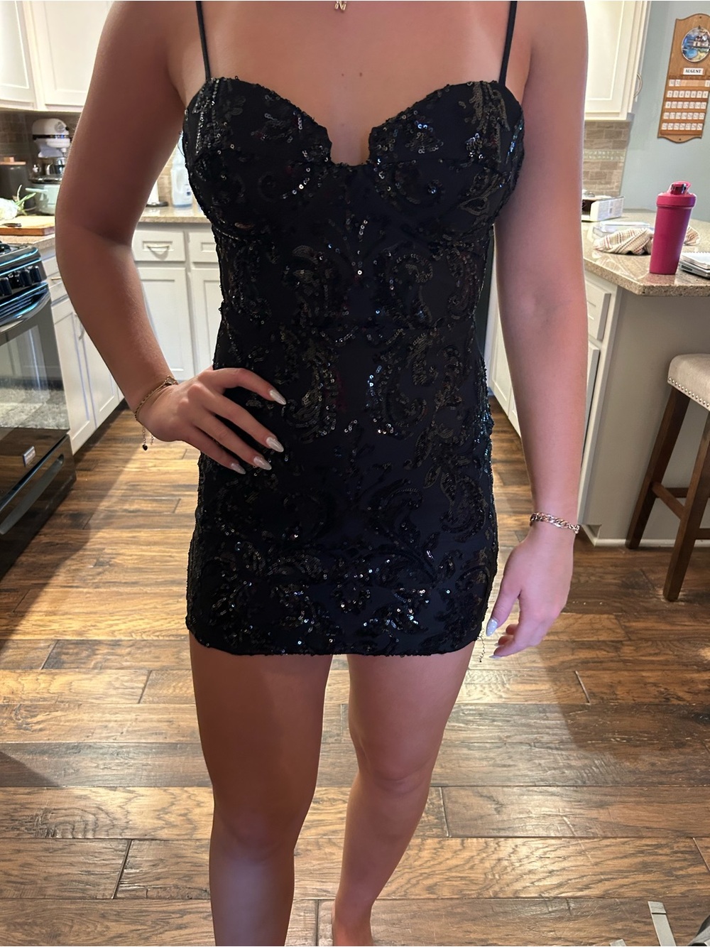 Black Sequin Mini homecoming Dress